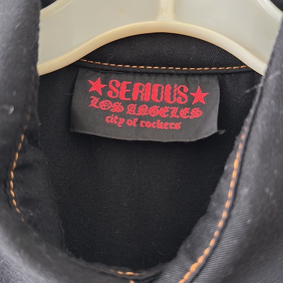 Vintage Serious Los Angeles City of Rockers Snap Up Shirt Size Medium - Picture 3 of 6